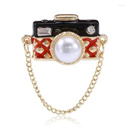 Brooches Vintage Camera Enamel For Women Bag Clothes Lapel Pin Outdoor Pography Jewelry Gift