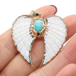 Pendant Necklaces 3 Kinds Natural Stone Moon Shape Leaf Charm For DIY Earring Necklace Accessories Jewelry Making Women Gift