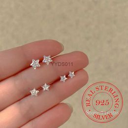 Stud Original 925 Sterling Silver Crystal Star Stud Earrings for Women Girls Ear Needle Piercing Jewelry Party Wedding Sleeper Gift YQ231114