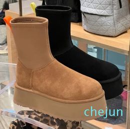 Classic short snow boots for women winter new elastic slim boots with fashionable and versatile side zippers plush and thick cotton shoes