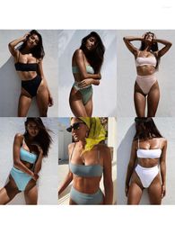 Women's Swimwear 2023 Swimsuit Female Fairy Fan Student Looks Thin And Covers Her Belly Conservative Two-piece Set Split Cute Girl Sweet