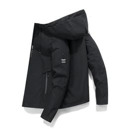 Mens Jackets Autumn Winter Men Waterproof Jacket Solid Color Hooded Long Sleeves Windproof Zipper Coat Man Warm Outdoor Clothing Streetwear 231113