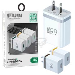 66W Super fast charging head USB Power Adapter charger for phone wall charger with Retail Packaging