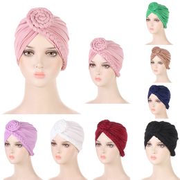 Muslim Knot Turban Headwrap Soild Color Women Hijab Bonnet Party Wedding Headwear Bandanas Hair Accessories