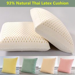 Cushion Decorative Pillow 93 Natural Latex Seating Sofa Chair Seat Lumbar Neck Support Nap for home office car Mat 230413