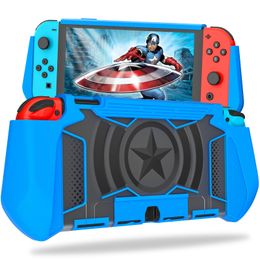 Schutzhüllen für Nintendo Switch OLED 2021 Überlegener Handgriff Anti-Fingerprint Rugged Cover Soft Shell