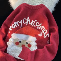 Women's Sweaters Christmas Winter Sweater Women Japanese Y2k Soft Retro Red Loose Lazy Wind Couple Jacket Pullover Jumper Cartoon Santa Claus 231113