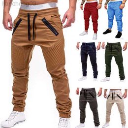 Men's Pants Men Casual Joggers Pants Solid Thin Cargo Sweatpants Male Multi-pocket Trousers New Mens Sportswear Hip Hop Harem Pencil Pants W0414