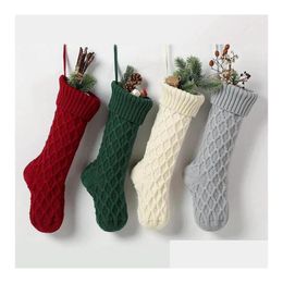 Christmas Decorations Personalised High Quality Knit Stocking Gift Bags Xmas Socking Large Decorative Socks F060218 Drop Delivery Ho Dhfp6