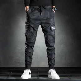 Men's Pants Sweatpants Men Camouflage Elasticity Military Cargo Pants Drawstring Multi Pockets Bottoms Casual Jogger Trousers W0414