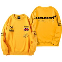 2023 Outono Pulôver Hoodie Camiseta F1 Racing Team Manga Curta Mclaren Fórmula 1 Lando Norris Carro 3D Impressão Homens Mulheres O-pescoço Tops Jersey