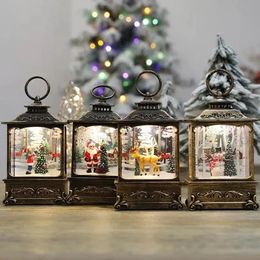 Christmas Decorations Retro Glowing Christmas Snow Globe Lantern LED Night Light with Hook Home Decor Xmas Tree Decoration Pendant Table Ornament 231113