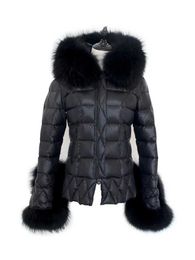 Real Raccoon Fur Hooded 90% White Duck Down Coat Women Winter Puffer Jacket Thick Warm Female Feather Parkas Outwear