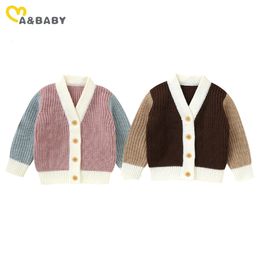 Jackets ma baby 6M 3Y Toddler born Infant Baby Boy Girl Coats Winter Fall Warm Knitted Long Sleeve Button Cardigan Clothing 231113