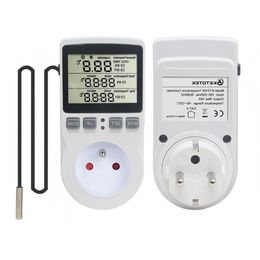 Freeshipping Multi-Function Thermostat Digital Temperature Controller Socket Outlet With Timer Switch Sensor Probe Heating Cooling 16A Kepf