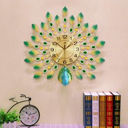 Wall Clocks Creative Mural Nordic Design Peacock Big Unusual Vintage Home Decor Reloj Pared Decoration HY50WC