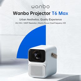 4K Global Version T6 Max Android HD Projector 550ANSI Lumens Electric-Focus 5G WiFi 2+16GB Bluetooth 5.0 AI Voice Home Theater