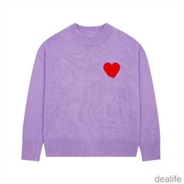 Amis Cardigan Designer Sweater Am i Paris Hoodies Amiparis Coeur Love Heart Jacquard Man Woman France Fashion Brand Long Sleeve Clothing Pullover F1e1