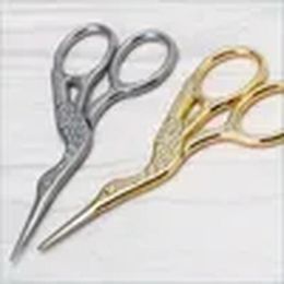 Stainless Steel Crane Shape Scissors Stork Measures Retro Craft Cross Stitch Shears Embroidery Sewing Tools Gold Silver Hand Tools ZZ