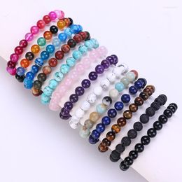 Strand Colourful Natural Semi-precious Turquoise Obsidian Tiger Eye Stone Bracelet Volcanic Hand Chain For Women Men Charm Gift