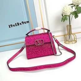 designer bag women channel bag handbag 7A quality crossbody bag Genuine Leather Diamond setting bags trendy letter pattern straddle shoulder bag -V free shipping