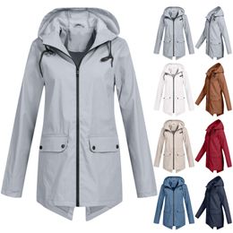 Raincoats Raincoat Waterproof Jacket Zipper Hooded Lightweight Outdoor Waterproof Raincoat Jacket Thin Outdoor Women 230414