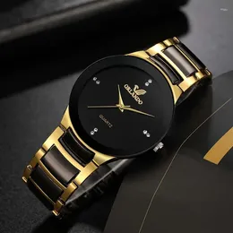 Wristwatches Men Watch High Quality Minimalist Striped Gradient Strap Fashionable And Elegant British Style Steel Band Quartz Gift