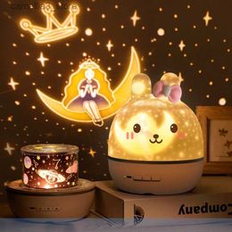 Night Lights Cute Bunny LED Star Projector Night Light Dream 360 Degree Rotation Nightlight Lamp Projector For Kids Baby Gifts Q231114