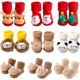 Kids Socks Kids Children's For Girls Boys Non-slip Floor Cute Cartoon Animal Baby Christmas Winter Soft Cotton BabyL231114