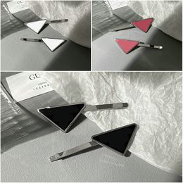 Metal Barrettes Designer Hair Clip Women Girl Hair Clips Triangle Letter Fashion Hair Accessories Jewelry Gift 3 Colors Mixed Color