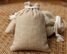 Jewellery Pouches 20 30cm 10pcs Vintage Style Jute Sacks Drawstring Gift Bags For Jewelry/wedding/christmas/birthday Packaging Linen Pouch