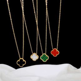 Fashion Classic Pendant Necklaces Women Elegant 4/four Leaf Clover Locket Highly Quality Choker Chains Designer Jewelry 18k Plated Girls Gift Vlc4