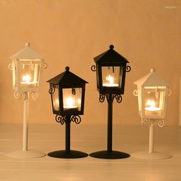 Candle Holders Classical Wrought Iron Candlestick Home Decoration Wedding Dinner Candlelight Rural Landing Lights Centerpieces