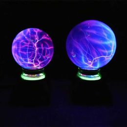 Night Lights 6 Inch Plasma Ball Lamp Night Light Electric Glass Globe Table Lamp Static Light Touch Magic Sphere Nightlight Holiday Gifts Q231114