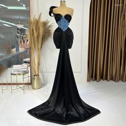 Party Dresses Thinyfull Formal Prom Mini Mermaid 3D Flower Sweetheart Evening Dress Black Saudi Arabia Cocktail Gown Custom Size