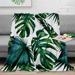 Blankets Classic Palm Leaves Tropical Forest Green Blanket Warm Blanket Flannel Blanket Bed Sofa Decor Kids Adults Travel Gifts 230414