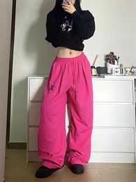 Women s Pants s QWEEK Korean Fashion Solid Track Women Y2K Kpop Quick Dry Sweatpants Oversize Harajuku Streetwear Hip Hop Wide Leg Joggers 231113