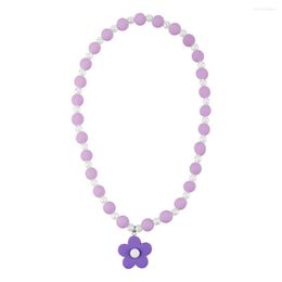 Pendant Necklaces Flower Necklace With White Pearl Decor Cute Beach For Girls Daily Life Durable Comfortable To Wear HSJ88