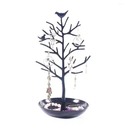 Jewellery Pouches Black Birds Tree Tabletop Display Necklace Earring Stands Ring Bracelet Holder Organiser Rack Tower