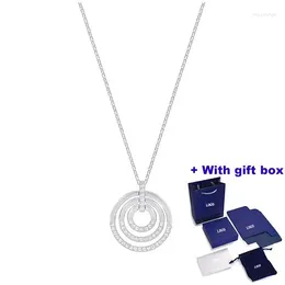 Chains Fashionable And Charming Three Ring Diamond Collarbone Chain Jewellery Necklace Suitable For Beautiful Women To Wear Free Shippin