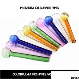 Smoking Pipes Pyrex Glass Oil Burner Pipe Accessories Colorf Clear Colour 4.4 Inch Transparent Big Tube Nail Tips Bong Drop Delivery Dhlca