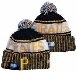 Pirates Beanie Pittsburgh Beanies All 32 Teams Knitted Cuffed Pom Men's Caps Baseball Hats Striped Sideline Wool Warm USA College Sport Knit hats Cap For Women a2