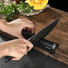 1pc, Sharpener, Double-stage Knife Sharpeners For Kitchen Knives, Multifunctional Portable Knife Sharpener For Kitchen, Retractable Knife Sharpener