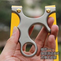 Hunting Slingshots TC21 High-end Pure Titanium Alloy Slingshot Flat Rubber Band Quick-pressing Clip Free of Binding Small Pocket Outdoor Q231114