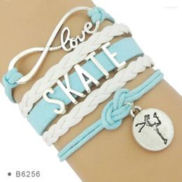 Charm Bracelets Figure Skating Skate Infinity Love Sport Handmade Jewelry Women Girl Drop Gift