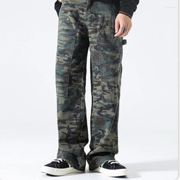 Men's Pants Autumn Fashion High Street Casual Outdoor Camouflage Loose Cosy Straight Multi Pockets Military Style Cargo Trousers