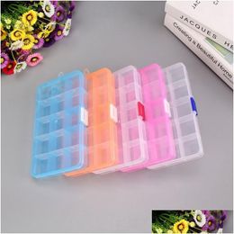 Jewellery Boxes 15 Compartment Plastic Clear Storage Box Transparent Rec Case For Necklace Earrings Rings Drop Delivery Packagi Dhgarden Dhozj