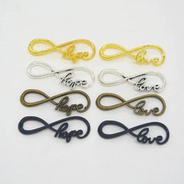 Pendant Necklaces 30pcs LOVE HOPE Bracelet Alloy Charms Smooth Selection Of Four Colors Retro Pendants Jewelry Necklace Earrings Metal