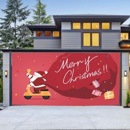 Decorative Flowers 7x16FT Merry Christmas Holiday Banner Garage Door Mural Winter Santa Outdoor Large Gantry Decoration Indoor And Table