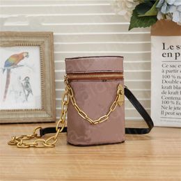 Beauty Case Reverse Coated Canvas Petite Size Crossbody Removable Strap Drum Shoulder Bag One Handle Cylinder Mini Bag